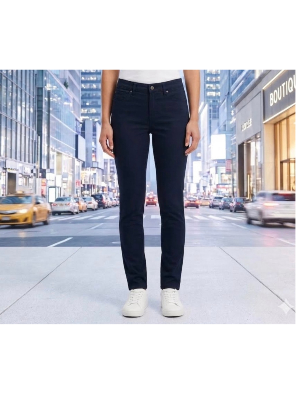 Women's Prana Navy Blue High Rise Jeans size 4 Kayla High Rise Jeans 32’ Inseam - Picture 2 of 13